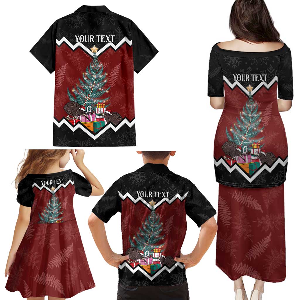 Personalised New Zealand Christmas Family Matching Puletasi and Hawaiian Shirt Xmas Fern and Kiwi Birds LT7 - Polynesian Pride