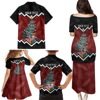 Personalised New Zealand Christmas Family Matching Puletasi and Hawaiian Shirt Xmas Fern and Kiwi Birds LT7 - Polynesian Pride