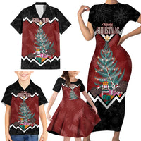 Personalised New Zealand Christmas Family Matching Short Sleeve Bodycon Dress and Hawaiian Shirt Xmas Fern and Kiwi Birds LT7 - Polynesian Pride