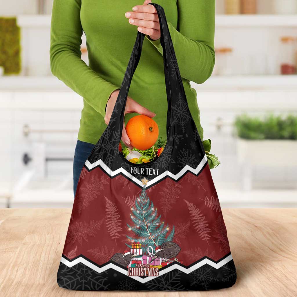 Personalised New Zealand Christmas Grocery Bag Xmas Fern and Kiwi Birds LT7 - Polynesian Pride