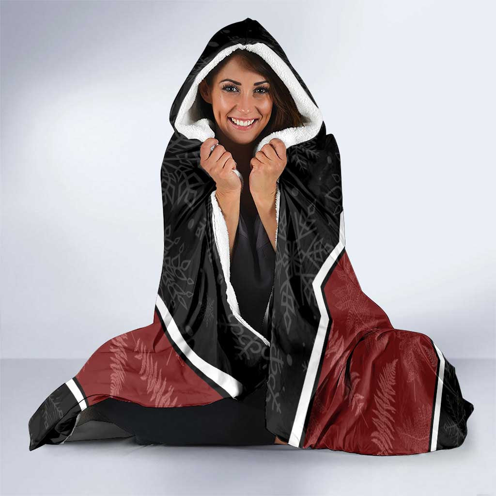 Personalised New Zealand Christmas Hooded Blanket Xmas Fern and Kiwi Birds LT7 - Polynesian Pride