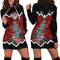 Personalised New Zealand Christmas Hoodie Dress Xmas Fern and Kiwi Birds LT7 - Polynesian Pride