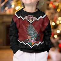 Personalised New Zealand Christmas Kid Ugly Christmas Sweater Xmas Fern and Kiwi Birds LT7 - Polynesian Pride