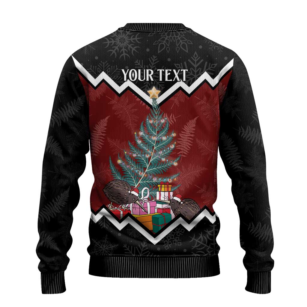 Personalised New Zealand Christmas Ugly Christmas Sweater Xmas Fern and Kiwi Birds LT7 - Polynesian Pride