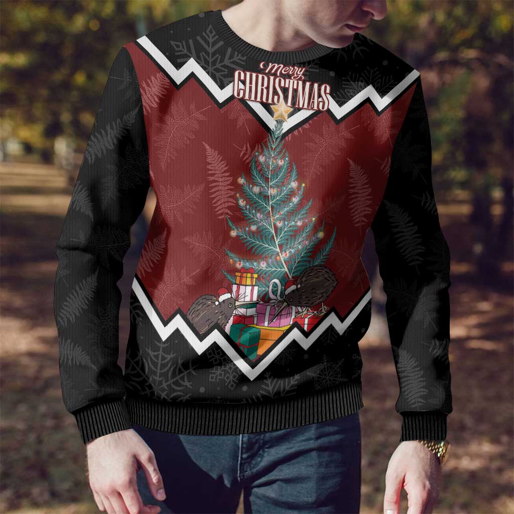 Personalised New Zealand Christmas Ugly Christmas Sweater Xmas Fern and Kiwi Birds LT7 - Polynesian Pride