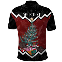 Personalised New Zealand Christmas Polo Shirt Xmas Fern and Kiwi Birds LT7 - Polynesian Pride