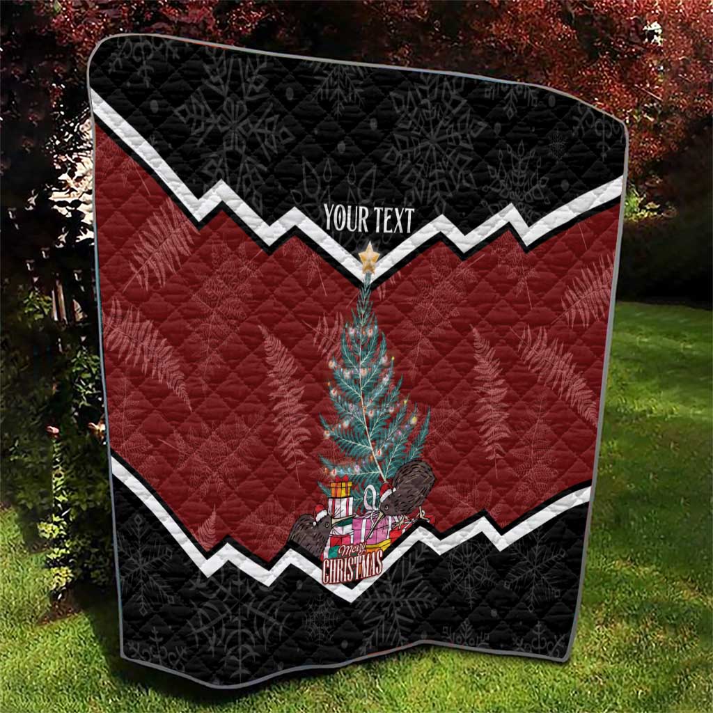 Personalised New Zealand Christmas Quilt Xmas Fern and Kiwi Birds LT7 - Polynesian Pride