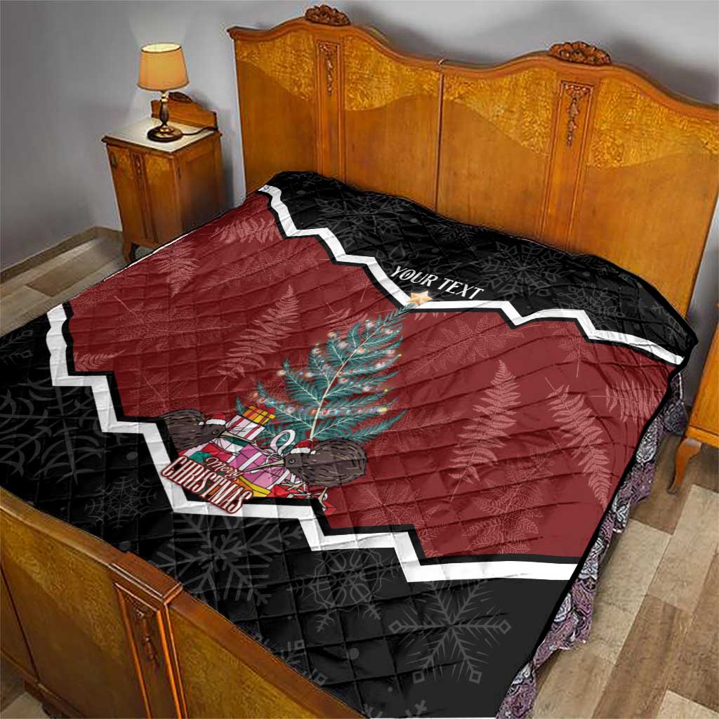 Personalised New Zealand Christmas Quilt Xmas Fern and Kiwi Birds LT7 - Polynesian Pride