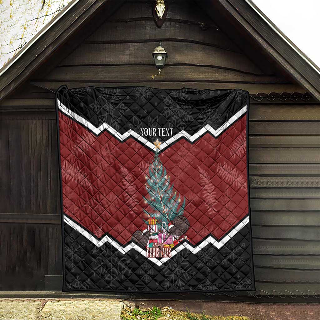 Personalised New Zealand Christmas Quilt Xmas Fern and Kiwi Birds LT7 - Polynesian Pride