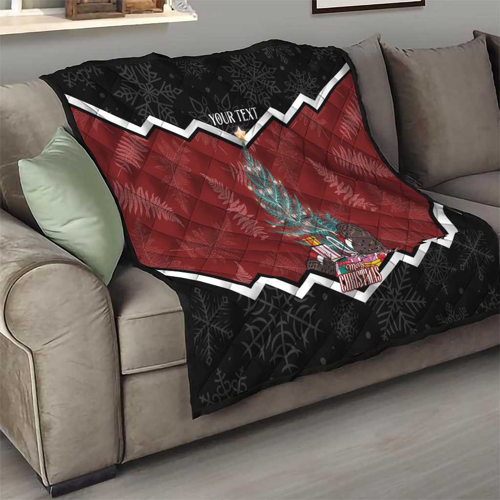 Personalised New Zealand Christmas Quilt Xmas Fern and Kiwi Birds LT7 - Polynesian Pride
