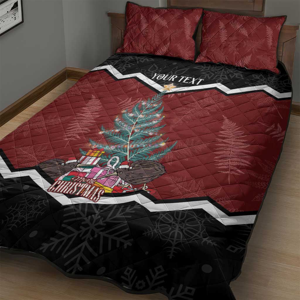 Personalised New Zealand Christmas Quilt Bed Set Xmas Fern and Kiwi Birds LT7 - Polynesian Pride