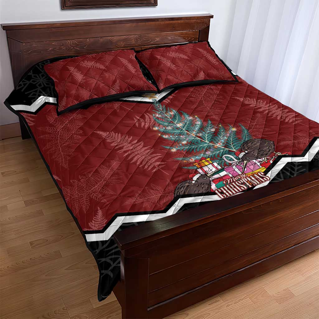 Personalised New Zealand Christmas Quilt Bed Set Xmas Fern and Kiwi Birds LT7 - Polynesian Pride