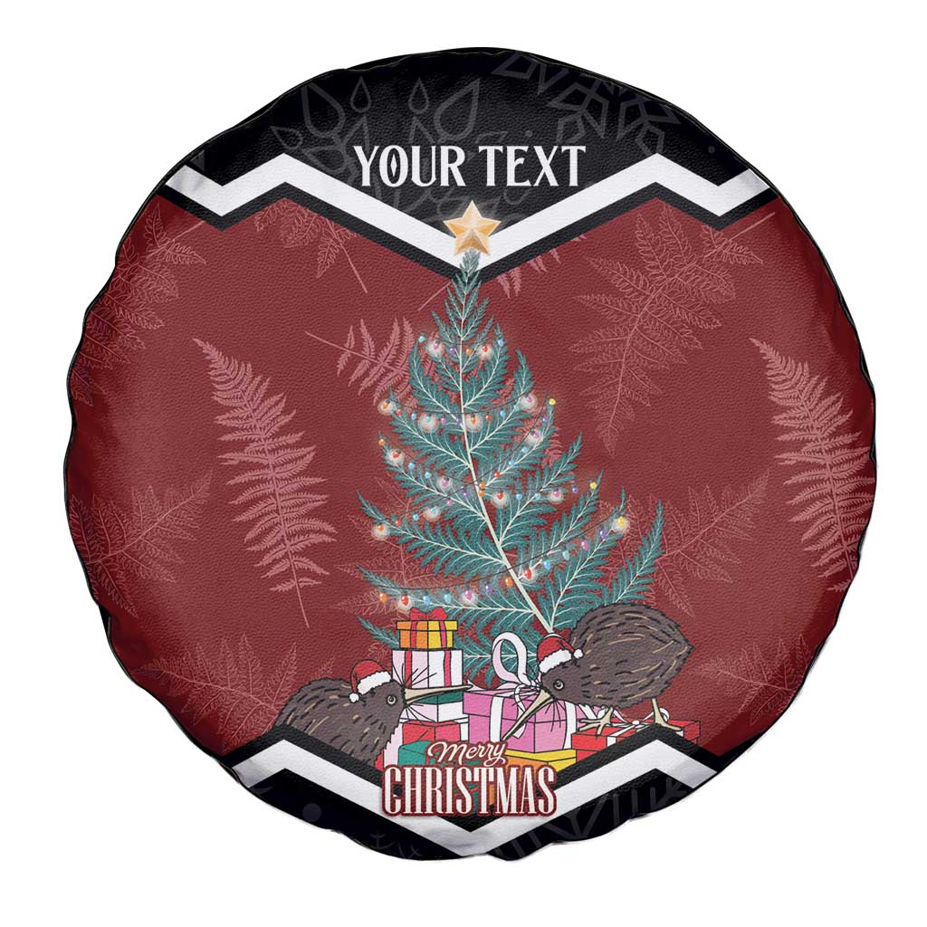 Personalised New Zealand Christmas Spare Tire Cover Xmas Fern and Kiwi Birds LT7 - Polynesian Pride