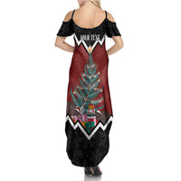 Personalised New Zealand Christmas Summer Maxi Dress Xmas Fern and Kiwi Birds LT7 - Polynesian Pride