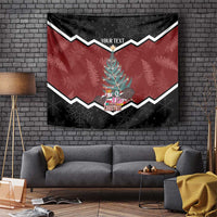 Personalised New Zealand Christmas Tapestry Xmas Fern and Kiwi Birds LT7 Black - Polynesian Pride