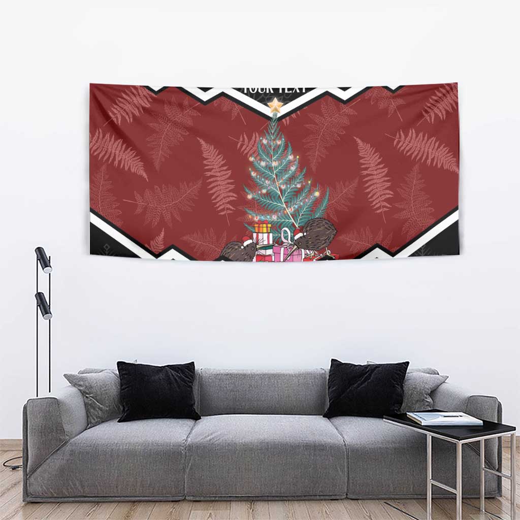 Personalised New Zealand Christmas Tapestry Xmas Fern and Kiwi Birds LT7 - Polynesian Pride