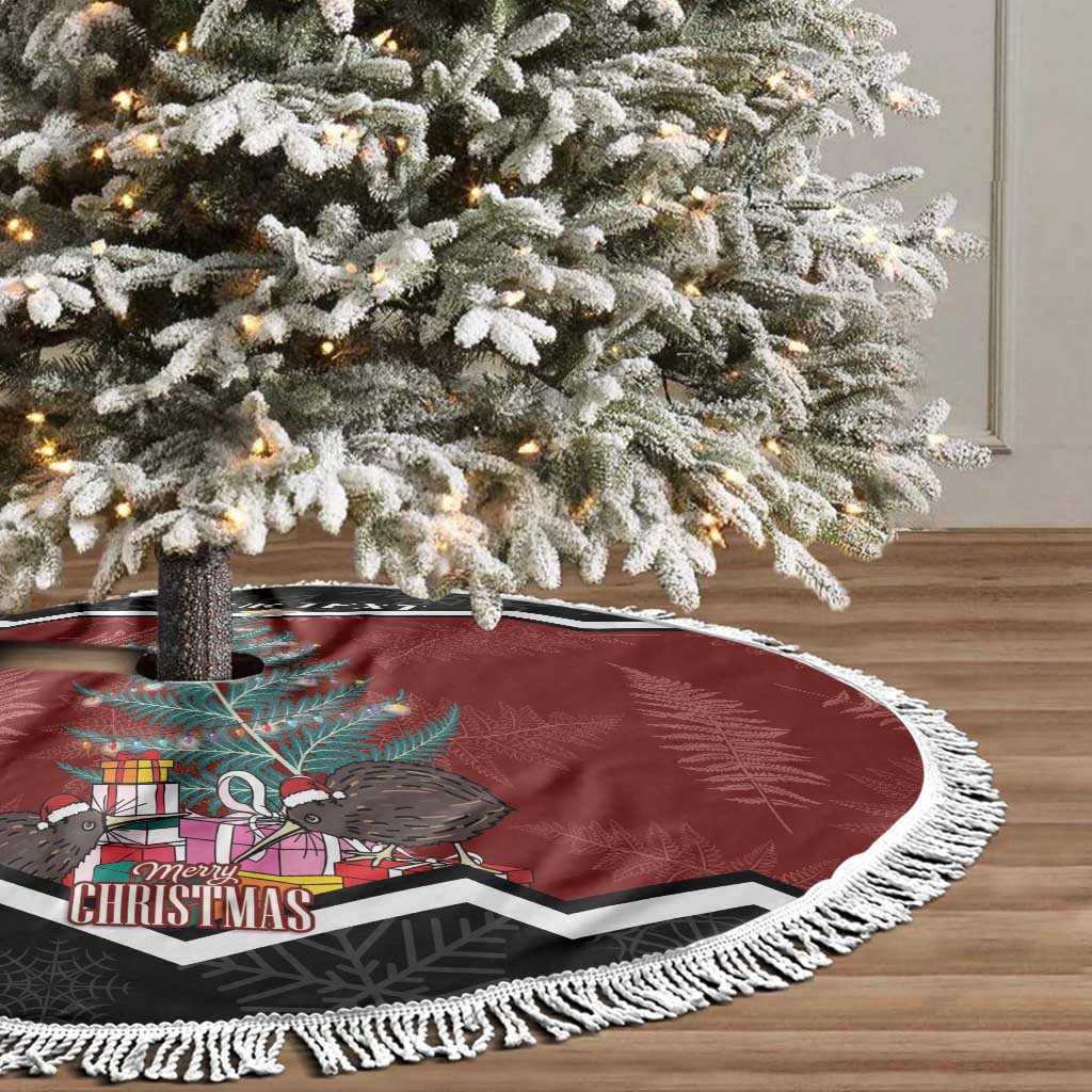 Personalised New Zealand Christmas Tree Skirt Xmas Fern and Kiwi Birds LT7 - Polynesian Pride