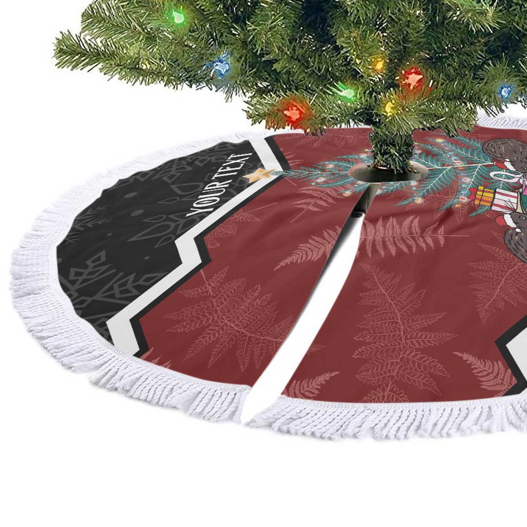 Personalised New Zealand Christmas Tree Skirt Xmas Fern and Kiwi Birds LT7 - Polynesian Pride