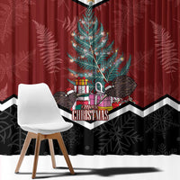 Personalised New Zealand Christmas Window Curtain Xmas Fern and Kiwi Birds LT7 - Polynesian Pride
