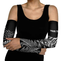 Aotearoa Personalized Lawn Bowls Maori Arm Sleeves New Zealand Black Tribal Silver Fern LT7 - Polynesian Pride