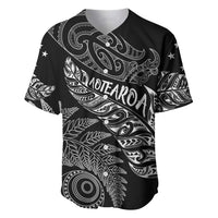 Aotearoa Personalized Lawn Bowls Maori Baseball Jersey New Zealand Black Tribal Silver Fern LT7 Black - Polynesian Pride