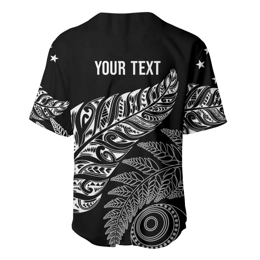 Aotearoa Personalized Lawn Bowls Maori Baseball Jersey New Zealand Black Tribal Silver Fern LT7 - Polynesian Pride