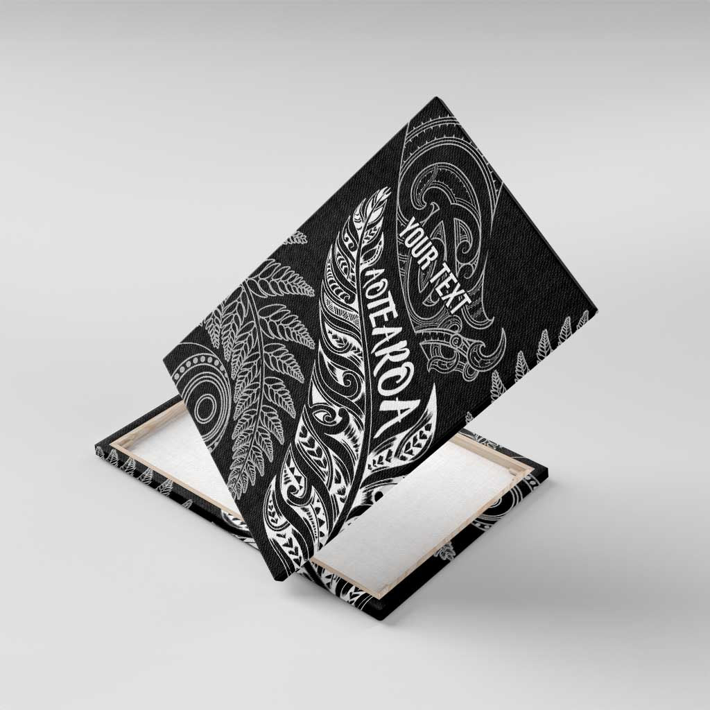 Aotearoa Personalized Lawn Bowls Maori Canvas Wall Art New Zealand Black Tribal Silver Fern LT7 With Frame Black - Polynesian Pride