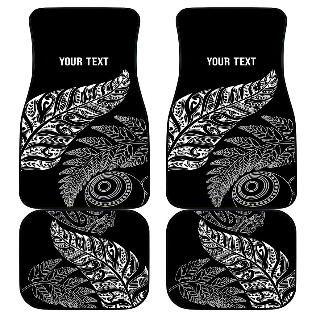 Aotearoa Personalized Lawn Bowls Maori Car Mats New Zealand Black Tribal Silver Fern LT7 - Polynesian Pride