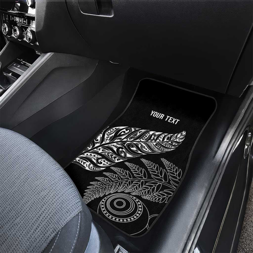 Aotearoa Personalized Lawn Bowls Maori Car Mats New Zealand Black Tribal Silver Fern LT7 - Polynesian Pride