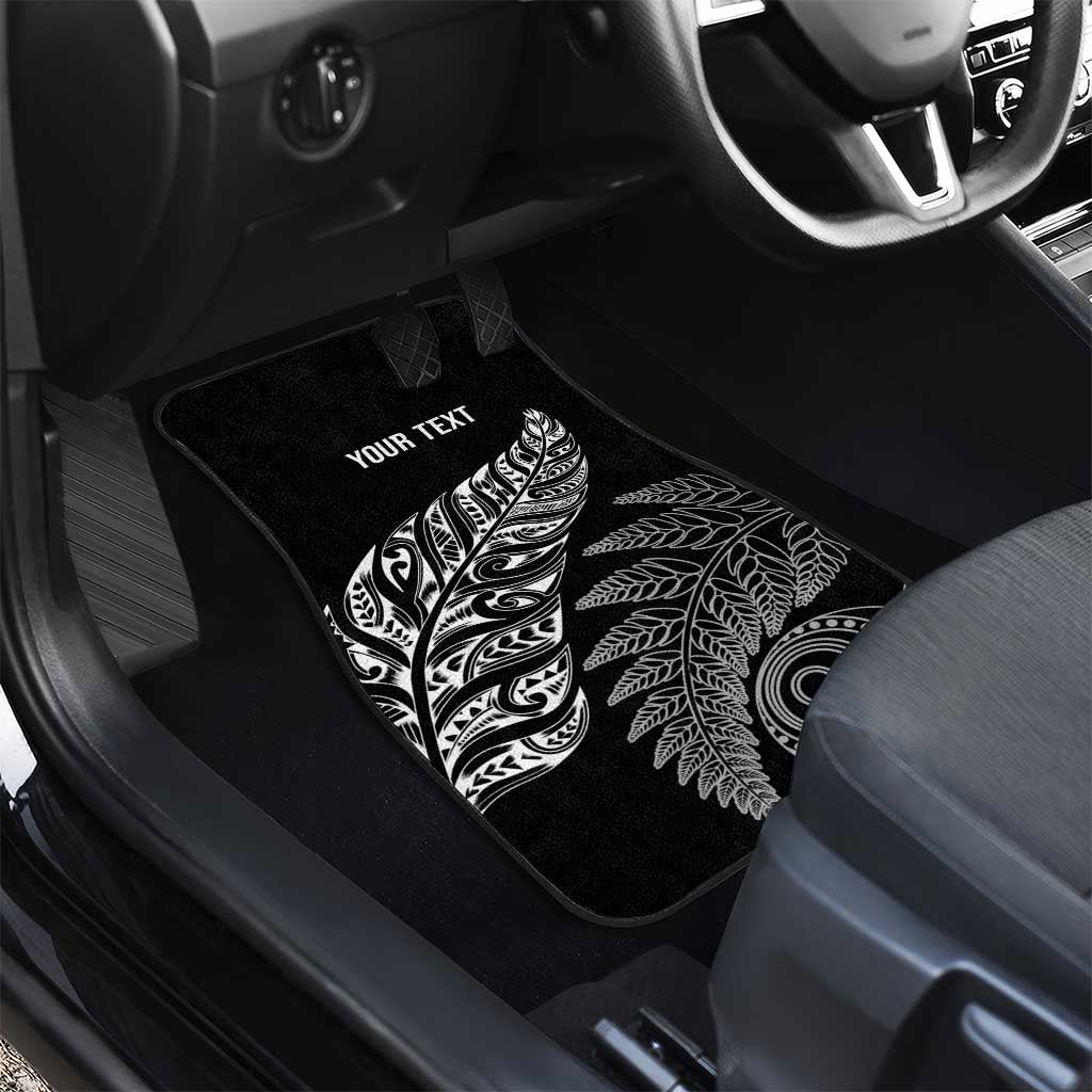 Aotearoa Personalized Lawn Bowls Maori Car Mats New Zealand Black Tribal Silver Fern LT7 - Polynesian Pride
