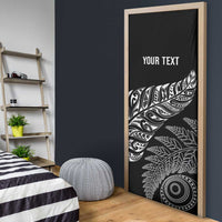 Aotearoa Personalized Lawn Bowls Maori Door Cover New Zealand Black Tribal Silver Fern LT7 - Polynesian Pride