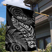 Aotearoa Personalized Lawn Bowls Maori Garden Flag New Zealand Black Tribal Silver Fern LT7 - Polynesian Pride