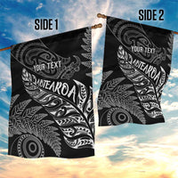Aotearoa Personalized Lawn Bowls Maori Garden Flag New Zealand Black Tribal Silver Fern LT7 - Polynesian Pride