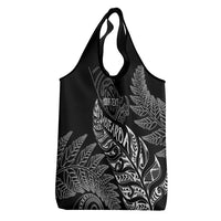 Aotearoa Personalized Lawn Bowls Maori Grocery Bag New Zealand Black Tribal Silver Fern LT7 - Polynesian Pride