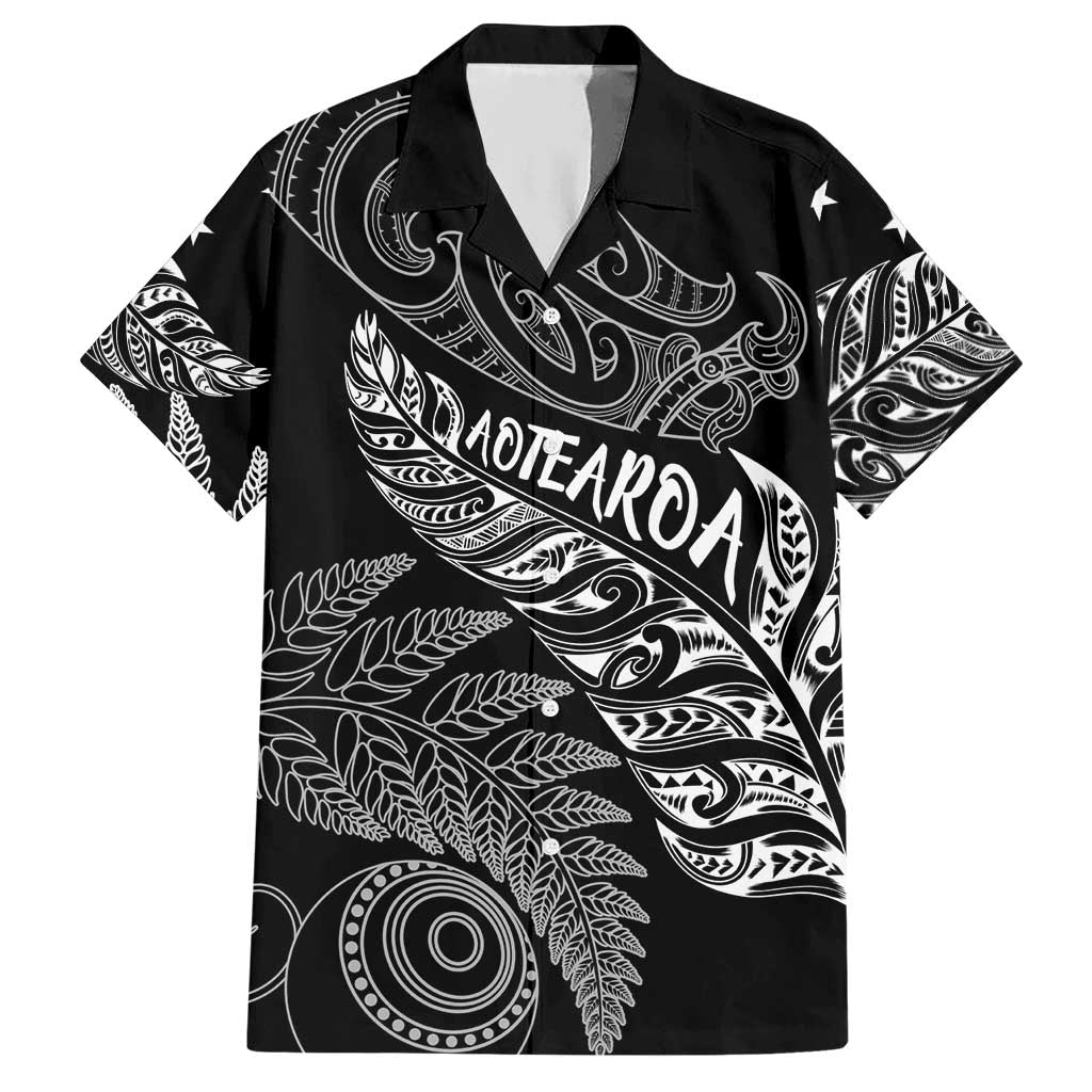 Aotearoa Personalized Lawn Bowls Maori Hawaiian Shirt New Zealand Black Tribal Silver Fern - Polynesian Pride