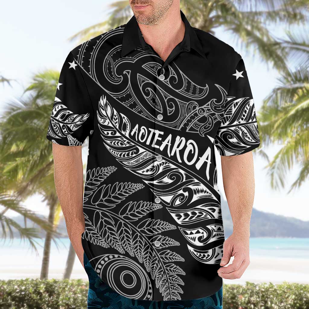 Aotearoa Personalized Lawn Bowls Maori Hawaiian Shirt New Zealand Black Tribal Silver Fern LT7 - Polynesian Pride