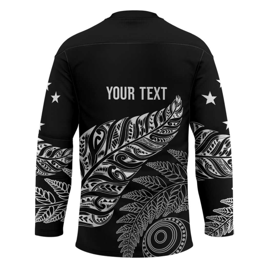 Aotearoa Personalized Lawn Bowls Maori Hockey Jersey New Zealand Black Tribal Silver Fern LT7 - Polynesian Pride