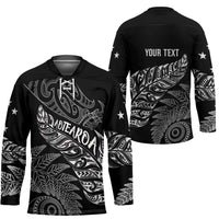 Aotearoa Personalized Lawn Bowls Maori Hockey Jersey New Zealand Black Tribal Silver Fern LT7 - Polynesian Pride