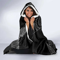 Aotearoa Personalized Lawn Bowls Maori Hooded Blanket New Zealand Black Tribal Silver Fern LT7 - Polynesian Pride