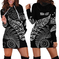Aotearoa Personalized Lawn Bowls Maori Hoodie Dress New Zealand Black Tribal Silver Fern LT7 - Polynesian Pride