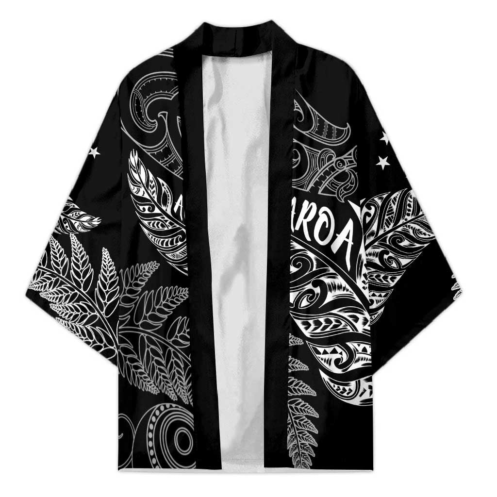 Aotearoa Personalized Lawn Bowls Maori Kimono New Zealand Black Tribal Silver Fern LT7 Unisex Black - Polynesian Pride