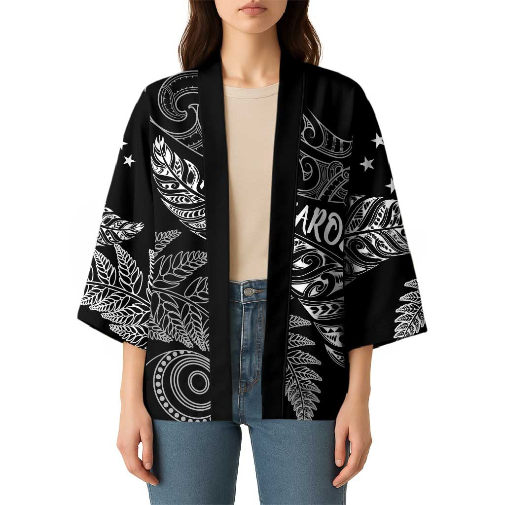 Aotearoa Personalized Lawn Bowls Maori Kimono New Zealand Black Tribal Silver Fern LT7 - Polynesian Pride