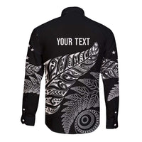 Aotearoa Personalized Lawn Bowls Maori Long Sleeve Button Shirt New Zealand Black Tribal Silver Fern LT7 - Polynesian Pride