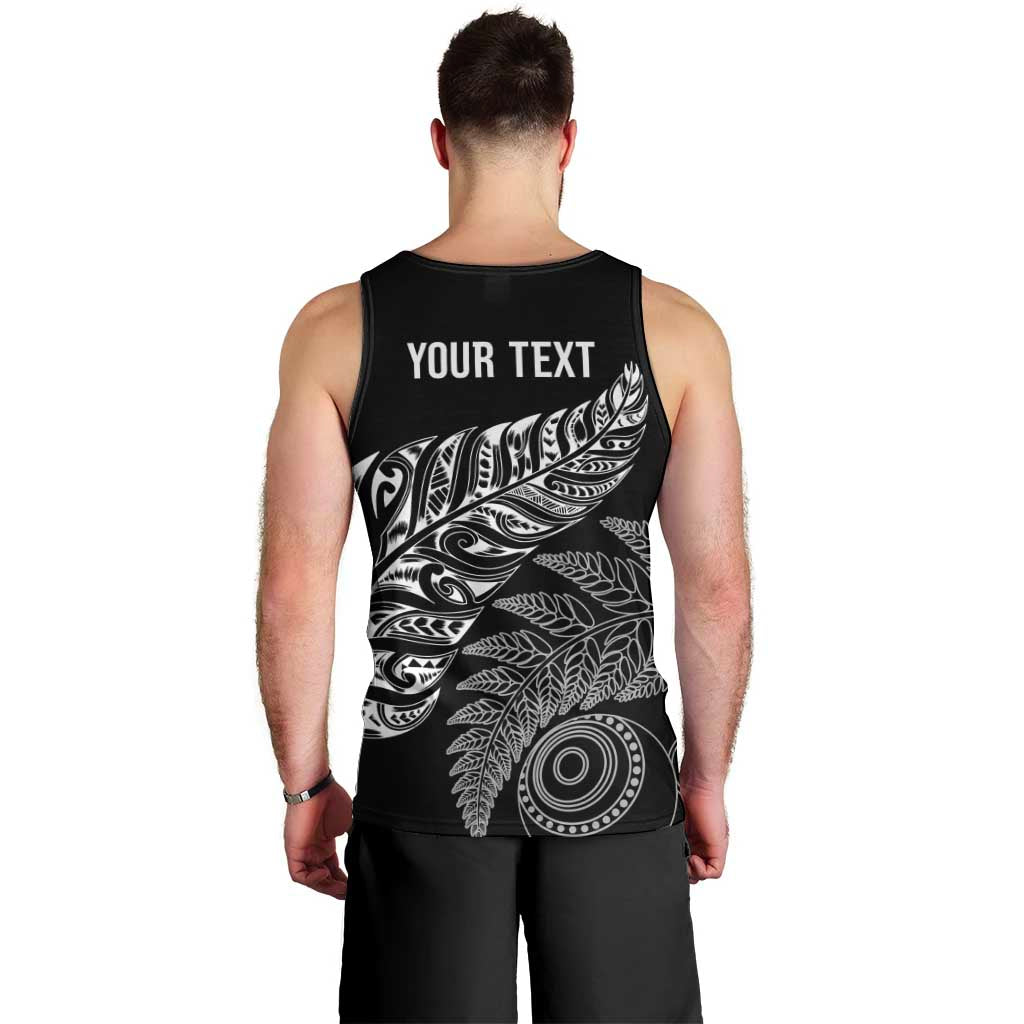 Aotearoa Personalized Lawn Bowls Maori Men Tank Top New Zealand Black Tribal Silver Fern LT7 - Polynesian Pride