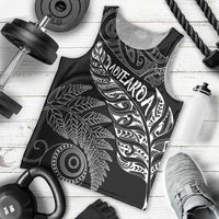 Aotearoa Personalized Lawn Bowls Maori Men Tank Top New Zealand Black Tribal Silver Fern LT7 - Polynesian Pride