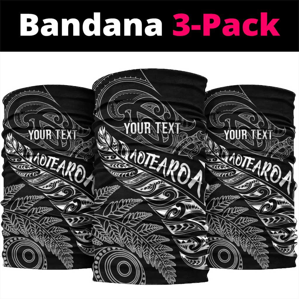 Aotearoa Personalized Lawn Bowls Maori Neck Gaiter New Zealand Black Tribal Silver Fern LT7 package One Size: 25*50cm Black - Polynesian Pride