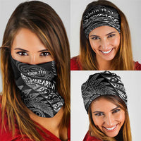 Aotearoa Personalized Lawn Bowls Maori Neck Gaiter New Zealand Black Tribal Silver Fern LT7 - Polynesian Pride