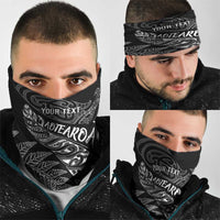 Aotearoa Personalized Lawn Bowls Maori Neck Gaiter New Zealand Black Tribal Silver Fern LT7 - Polynesian Pride