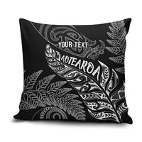 Aotearoa Personalized Lawn Bowls Maori Pillow Cover New Zealand Black Tribal Silver Fern LT7 Black - Polynesian Pride