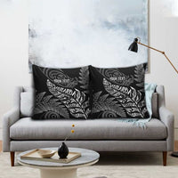Aotearoa Personalized Lawn Bowls Maori Pillow Cover New Zealand Black Tribal Silver Fern LT7 - Polynesian Pride